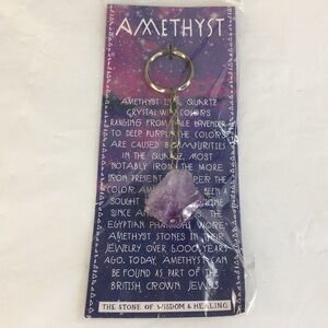 Free people amethyst crystal quartz key chain new